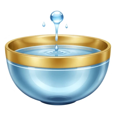 metallic bowl of water sticker