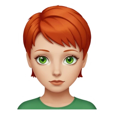 women with very short red hair sticker