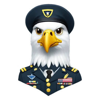 Bald eagle wearing us army uniform sticker