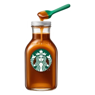 Starbucks Caramel Brûlée sauce in a Starbucks syrup bottle with Starbucks logo  sticker