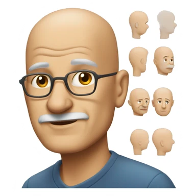 old bald husband sticker