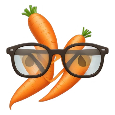 A shredded carrot wearing glasses sticker