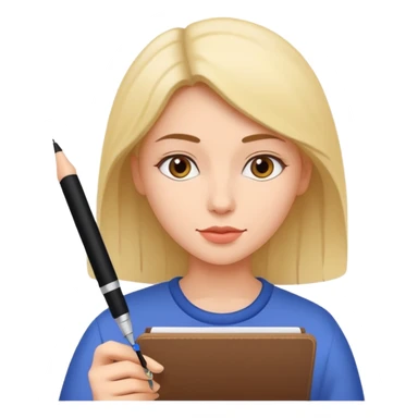 Woman writing with a pen on paper sticker