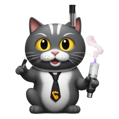 cat holding a vape sticker
