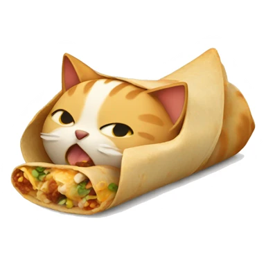 Cat eating burrito sticker