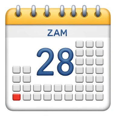calendar with number 28 sticker