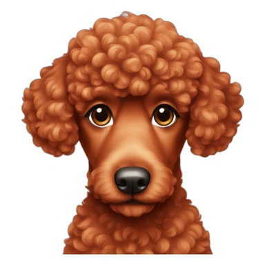 a cute red poodle sticker