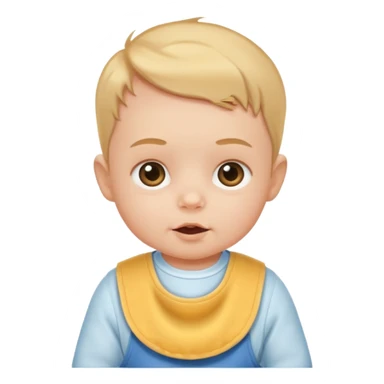 baby with bib sticker