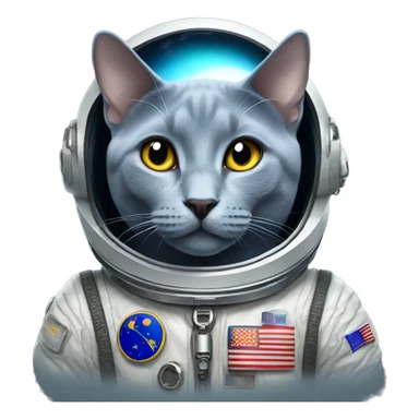 Russian blue cat astronaut  sticker