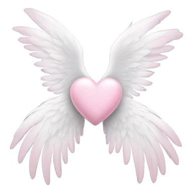 pastel pink heart with white wings sticker