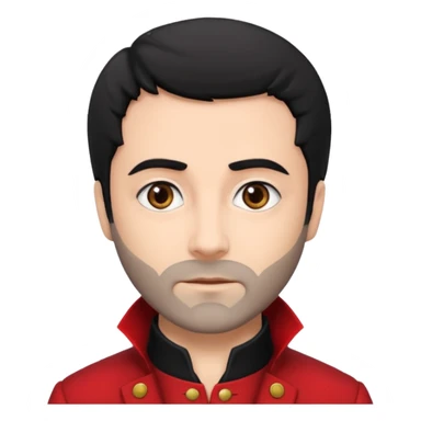 Jean Valjean From Les Miserables with light skin, gray eyes, Black Hair, red outfit sticker