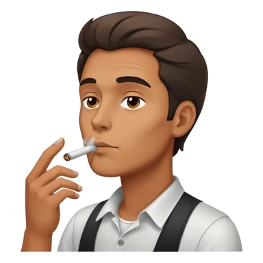 Man smoking vape and blowing smoke  sticker