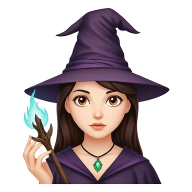 Hyper realistic Beautiful brunette doing Witch craft sticker