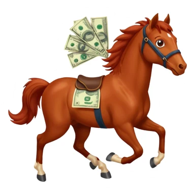 red horse agressive running happiness money sticker