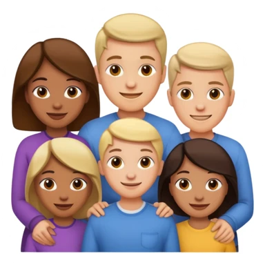 A line of 5 people standing one behind the other sticker