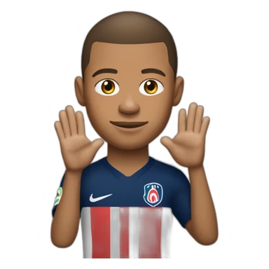 Mbappe avec la bouche ouverte et les mains derrière la tête sticker