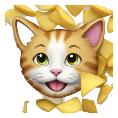 Cat eating chips  sticker