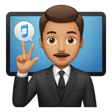 Professional who is presenting presentation transparent backdround with Lip Sync man requid  sticker