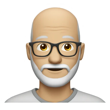 bald guy with blue eyes glasses and a grey beard sticker