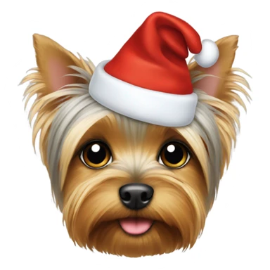Yorkshire terrier Christmas hat  sticker