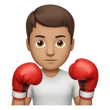 Rapaz de 39 anos ,cabelo castanho médio ,olhos castanho claro , cabelo corte malet, com uma luva de box na mão sticker