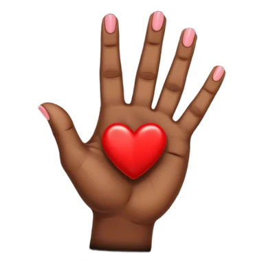 Brown skin index finger and thumb crossed like a heart referring to kpop culture.  place a red heart just above the crossed fingers sticker