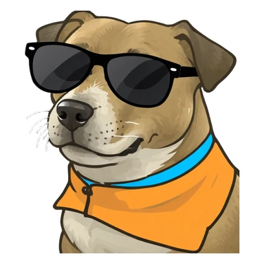 Dog with sunglasses  sticker