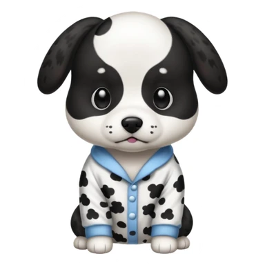 Black and white dog in mal pj's sticker