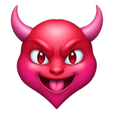 Demon emoji mixed with kissing heart emoji sticker