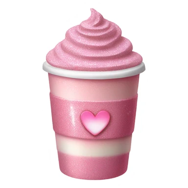 Pink latte with heart glittery sticker
