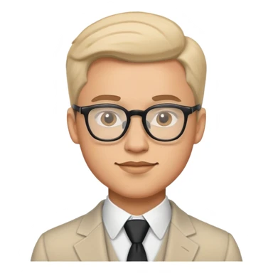 dapper male portrait with glasses sticker