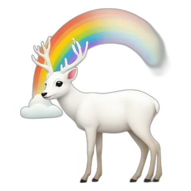 white deer with the rainbow sticker