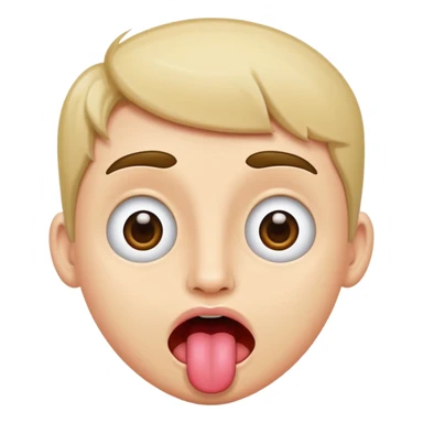 Face with tongue out and eyes to the tops sticker