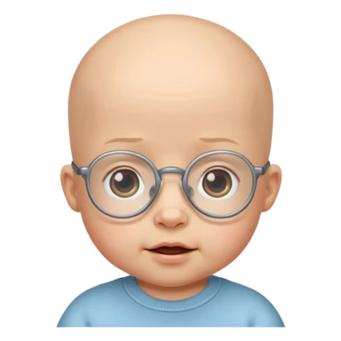 bald glasses baby sticker