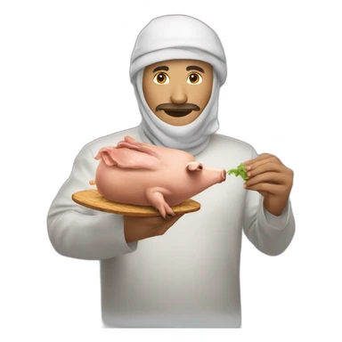 Un musulman qui mange du porc sticker