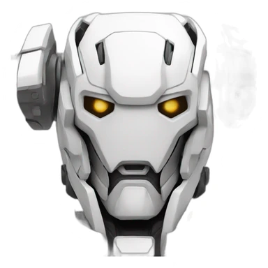 white battle mech sticker