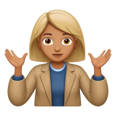 amicable shrug open hands sticker