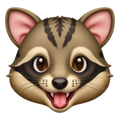 civet shows yummy face with long tongue sticker