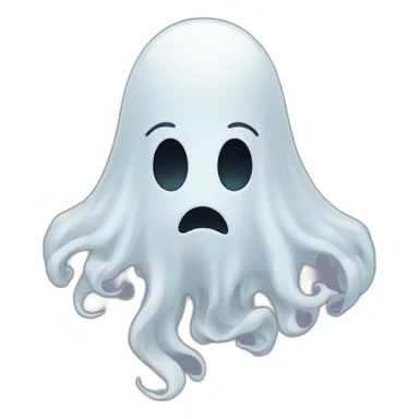 Ghost with long hair head twisted backwards sticker