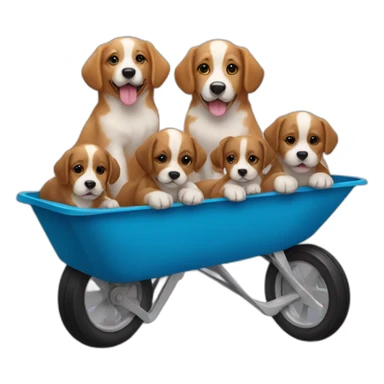Wheelbarrow with puppies sticker