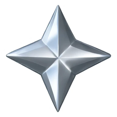 Silver chrome four-point star diamond texture  sticker