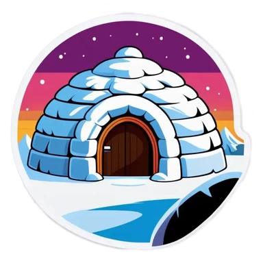Ice Iglo Hotel mit Rutsche sticker