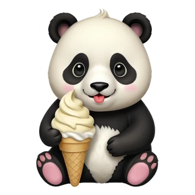 Panda eating ice cream sticker