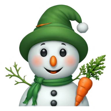 snowman wearing green hat sticker