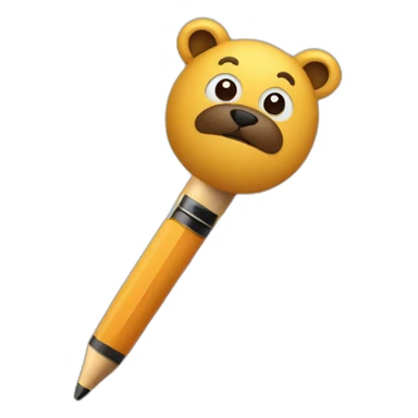 animal holding a pen sticker