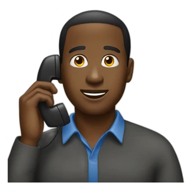 black man on a phone call sticker