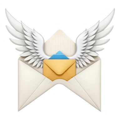 Envelope with wings sticker