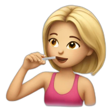 A girl smoke a cigarette sticker