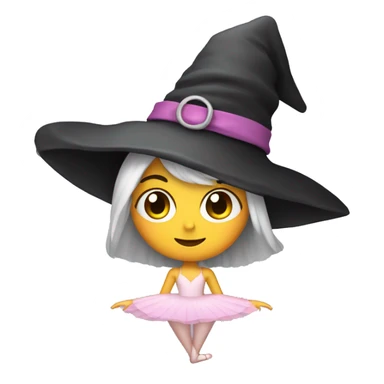 ballerina with a witches hat sticker