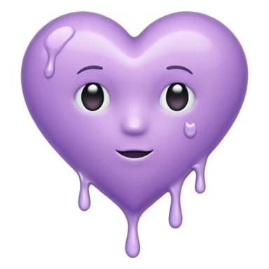 pastel Violet drippy heart sticker